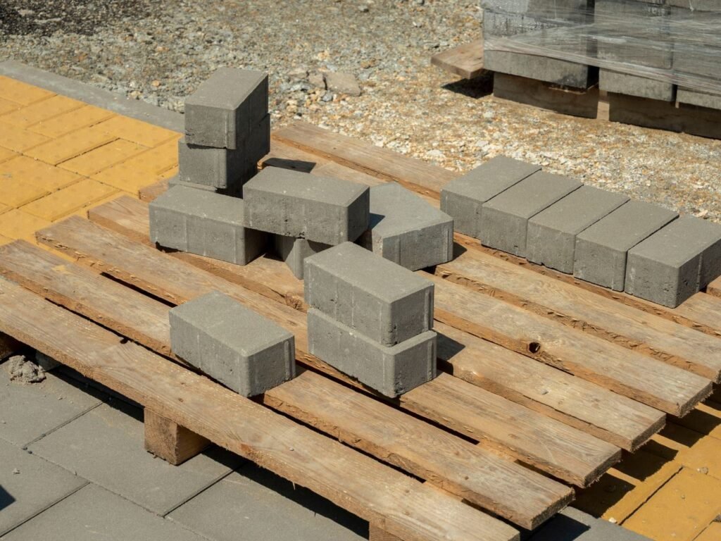 Concrete block and paver product samples
