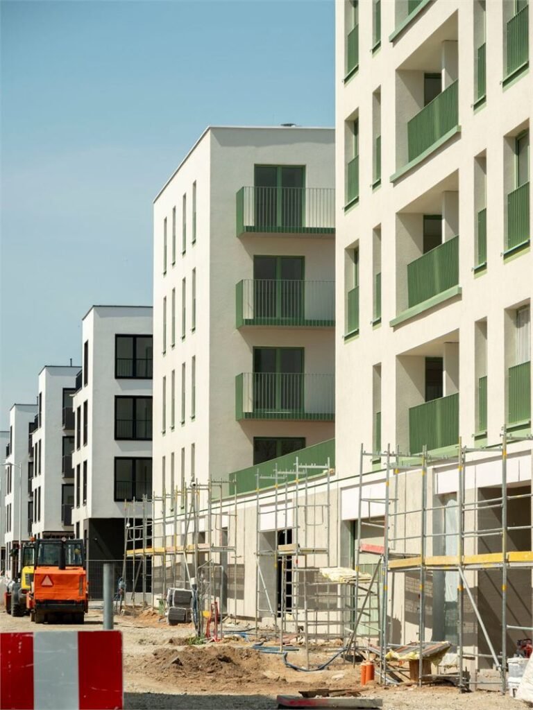 Residential apartment blocks nearing completion