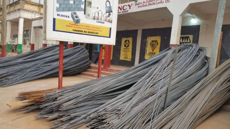 Iron rods and cement stock at the Quasi Distribution Agency branch