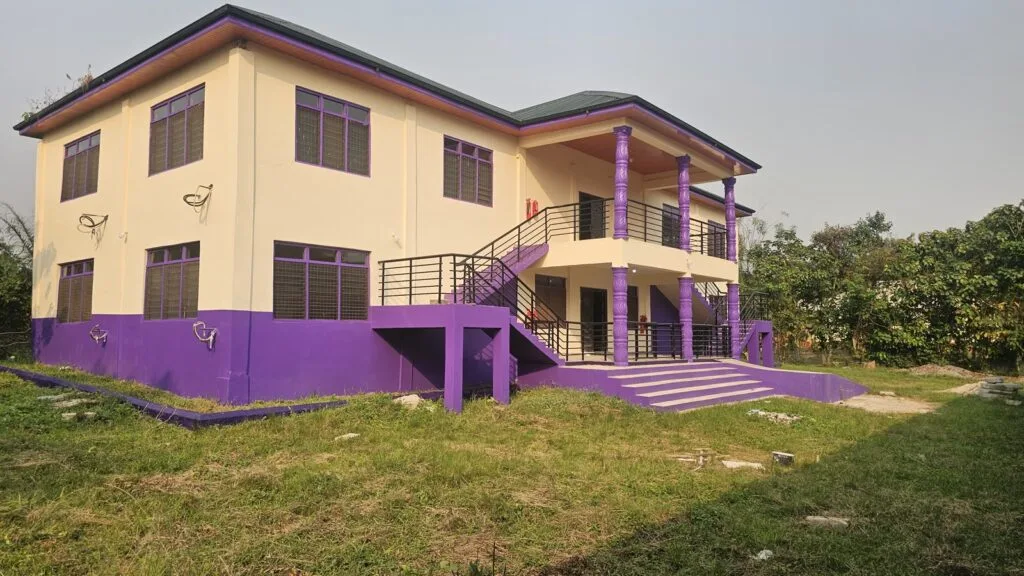 Atweaman SHS Library – completed two-storey building with columned veranda and external staircase
