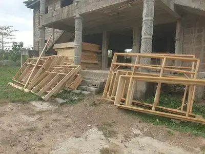 Atweaman SHS Library - window frames ready for fixing